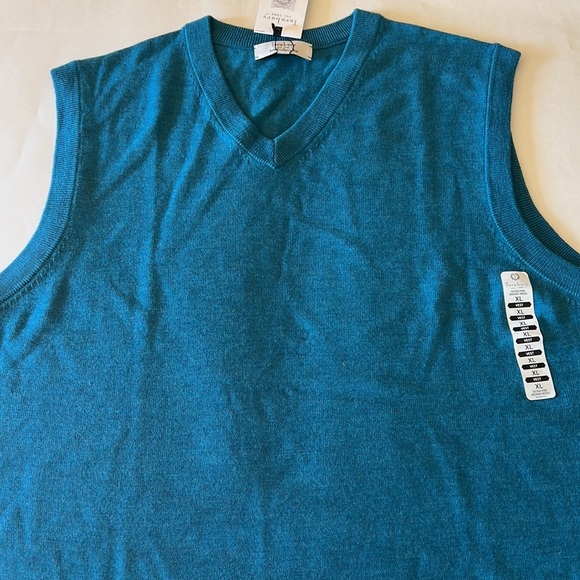 Turnbury Sweater Vest Wool Dark Turquoise Vest New - Picture 5 of 10